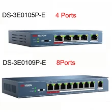 HIK DS-3E0105P-E DS-3E0109P-E 4 порта и 8 портов 100 Мбит/с Неуправляемый коммутатор PoE DS-3E0105P-E DS-3E0109P-E