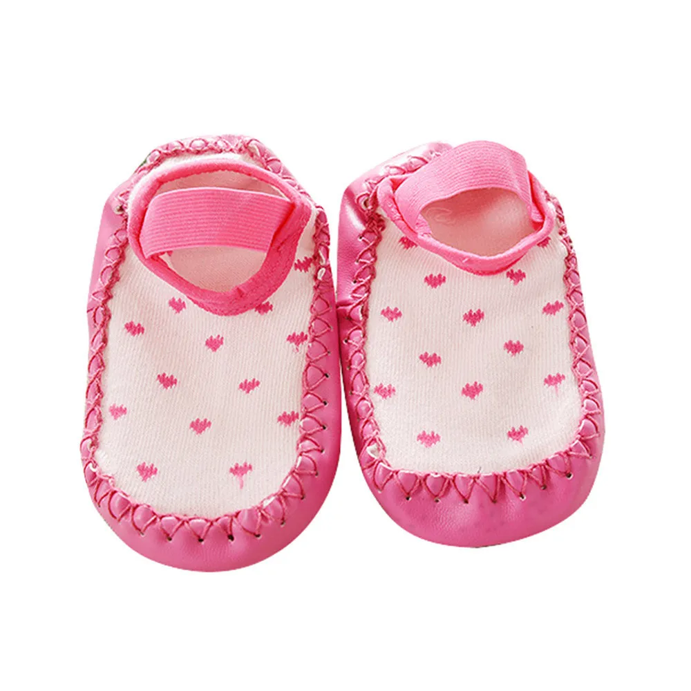 0 24M Socks Baby Cotton For Newborns With Leather Soles Boots Slipper
