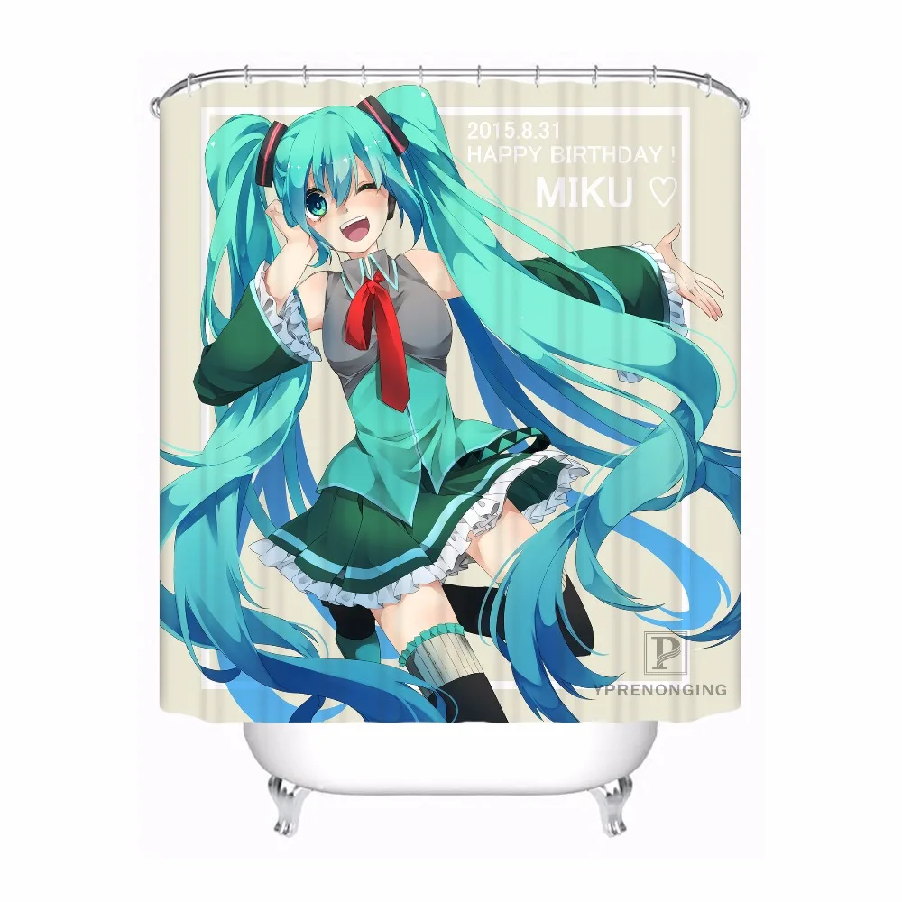 Пользовательские Hatsune. Miku. полная ванная комната приемлемая занавеска из полиэстеровой ткани занавеска для ванной#180320-01-158