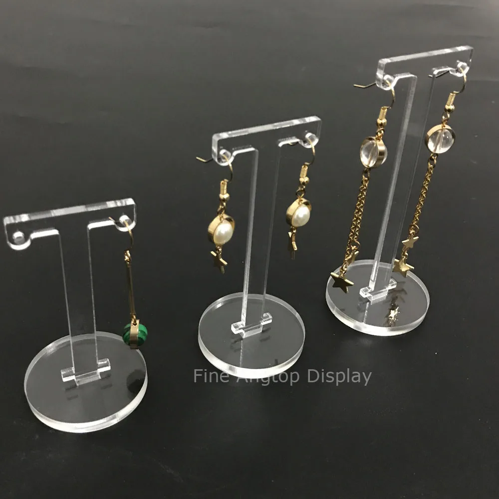 3pcs Clear Acrylic Plexiglass Earring Tree T Stand Jewelry Showcase Displays Holder Tower Tree Display 3pcs super long flat head paint brush gouache acrylic painting brush oil brush painting wall art supplies watercolor paint tools