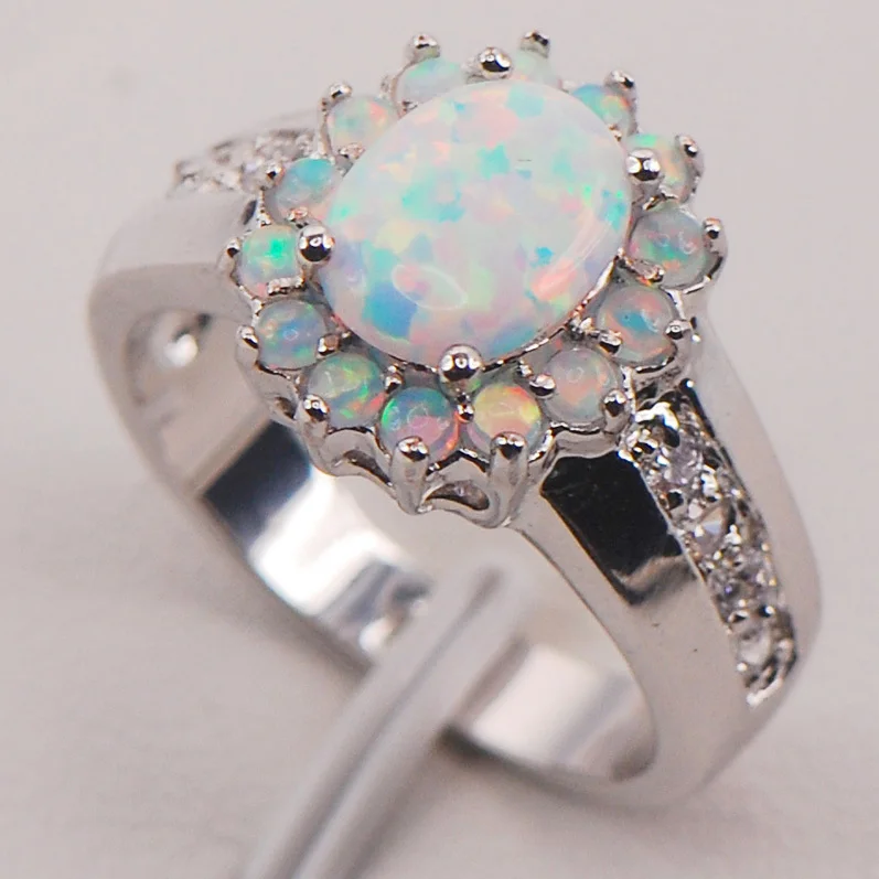 Promise Jewelry RING WHITE OPAL ALL GENUINE STERLING SILVER.925 SIZES 6 7 8 9 10 