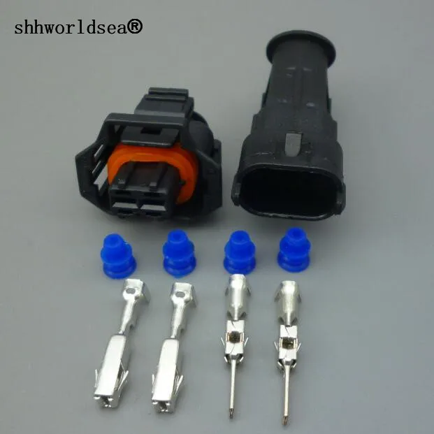 

shhworldsea 2Pin car Waterproof female 3.5mm Auto Senser Plug For Bosch diesel common rail injector pin electrical connector