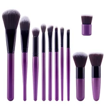 11Pcs Purple Makeup Brush Set Pro Powder Blush Foundation Eyeshadow Eyeliner Lip Cosmetic Makeup Brushes brochas maquillaje