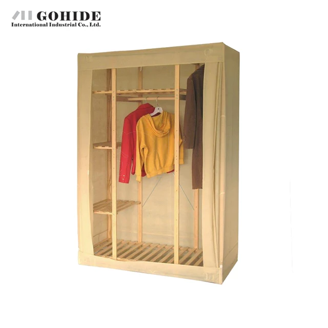 Gohide Home Furniture Savoring 154cm Pine Storage Wardrobe Gohide Home Furniture Savoring 154cm Pine Storage Wardrobe Solid Wood Clothe Cabinet Coat Hangers Lockers