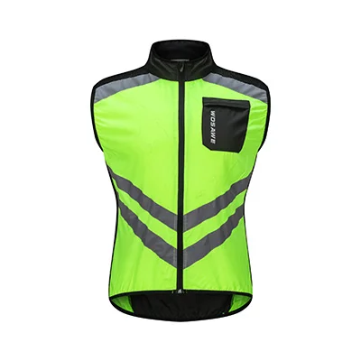 WOSAWE High visibility Jacket Road Cycling Night Riding Reflective Vests Motorcycle Running Safety Clothing - Цвет: Зеленый