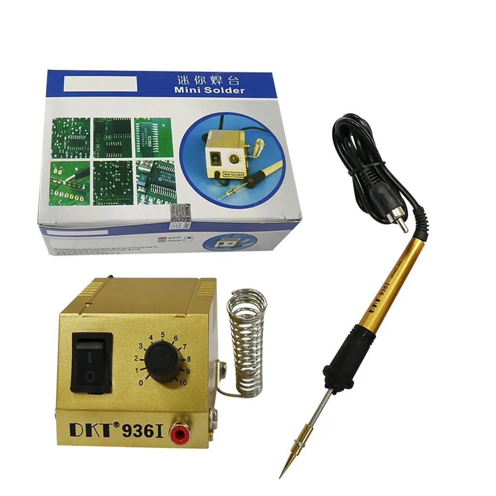 DKT 936I мини Регулируемый паяльник с термостатом Repair Tool AC 220 паяльная станция
