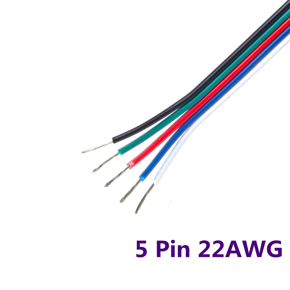 15 см 2pin 3pin 4pin 5pin провод кабель 22AWG 20AWG 18AWG удлинить медный электронный провод для светодиодные ленты светильник RGB RGBW Оловянная сварка