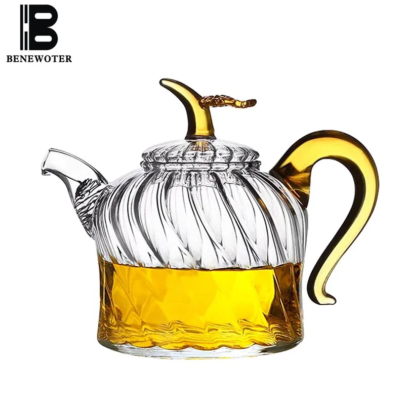 

450ml Japanese Style New Practical Heat Resistant Glass Lemon Flower Teapot Office Kung Fu Tea Set Home Drinkware Coffee Tea Pot