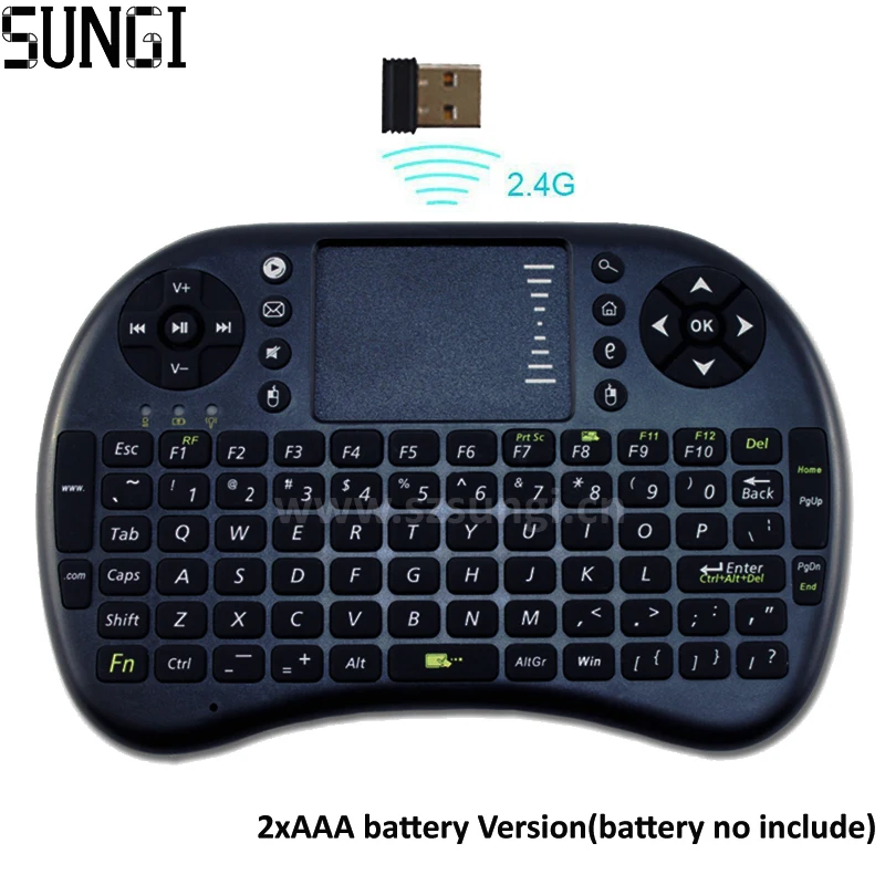 2pcs AAA Batteries Version 2.4G Wireless I8 Mini Touchpad Keyboard Low