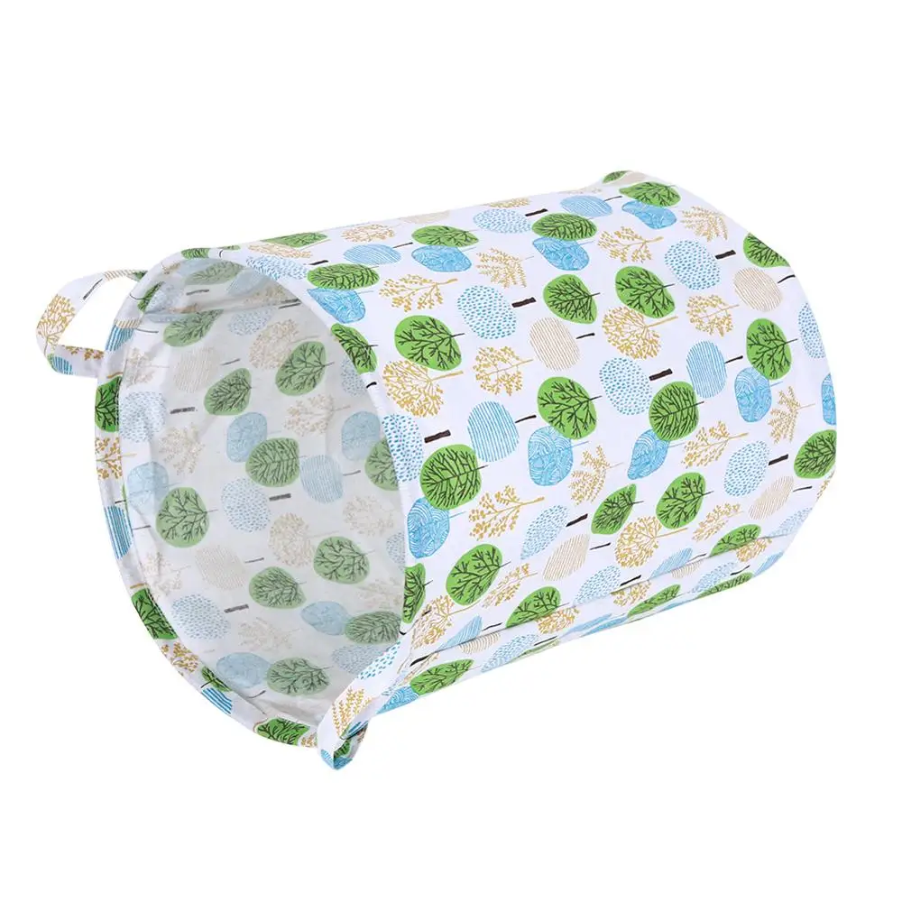 Smile Letter/Stripe Cotton Laundry Basket Cloth Dirty Clothes Organizer Barrel Home Storage Basket for Toys Underwear Sundries 
