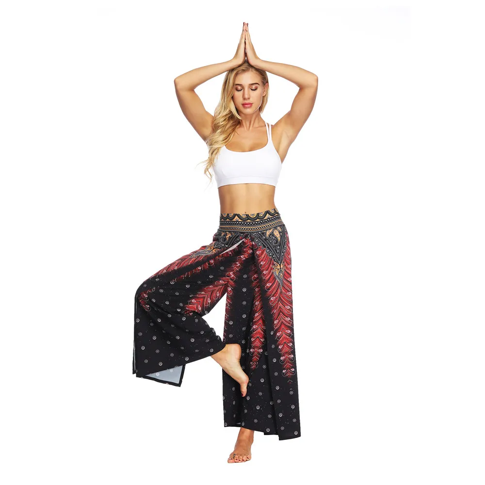 Women Casual Summer Loose Yoga Trousers Baggy Boho Aladdin Jumpsuit Harem Pants women leggings sport fitness