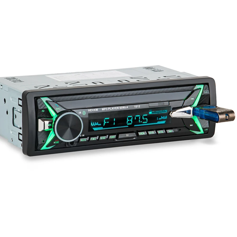 HEVXM 1012 12V 1 Din Автомобильный MP3 плеер Автомобильный цветной светильник MP3-плеер BT многофункциональный MP3-плеер