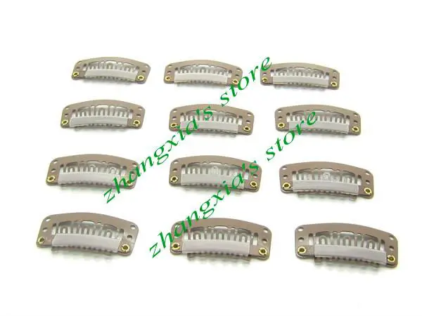 

3.2cm 6 Teeth Hair Clips for Hair Extensions,Toupees Clips,Wig Clips,Hair Extensions Tools,Light Brown,100pcs,Free Shipping