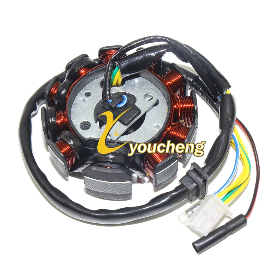 

11 Coil Magneto Alternator Stator GY6 125cc Chinese Scooter Moped ATV Go Kart Quads 152QMI 157QMJ Engine 4+2 Plugs XQ-GY612511J