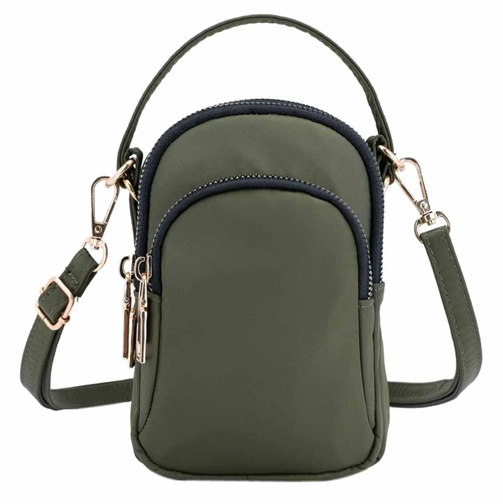CONEED Женская мини-сумка, модная женская сумка через плечо, легкая нейлоновая сумка, одноцветная водонепроницаемая сумка на молнии No8