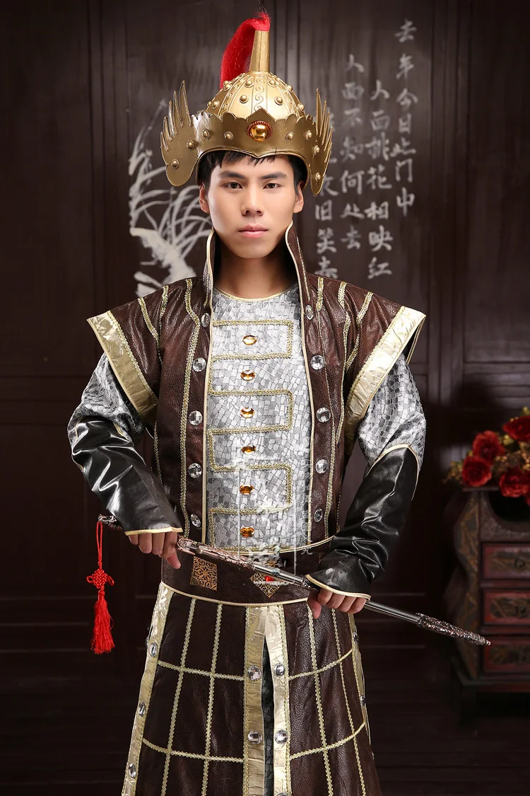 

The kid and adult costume hanfu armor soldiers Wear Chinese Ancient generals clothing