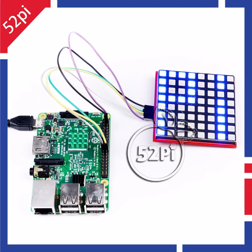 Плата расширения для LED дисплея 52Pi RGB с чипом 74HC595 поддержка протокола SPI Raspberry Pi 3 /