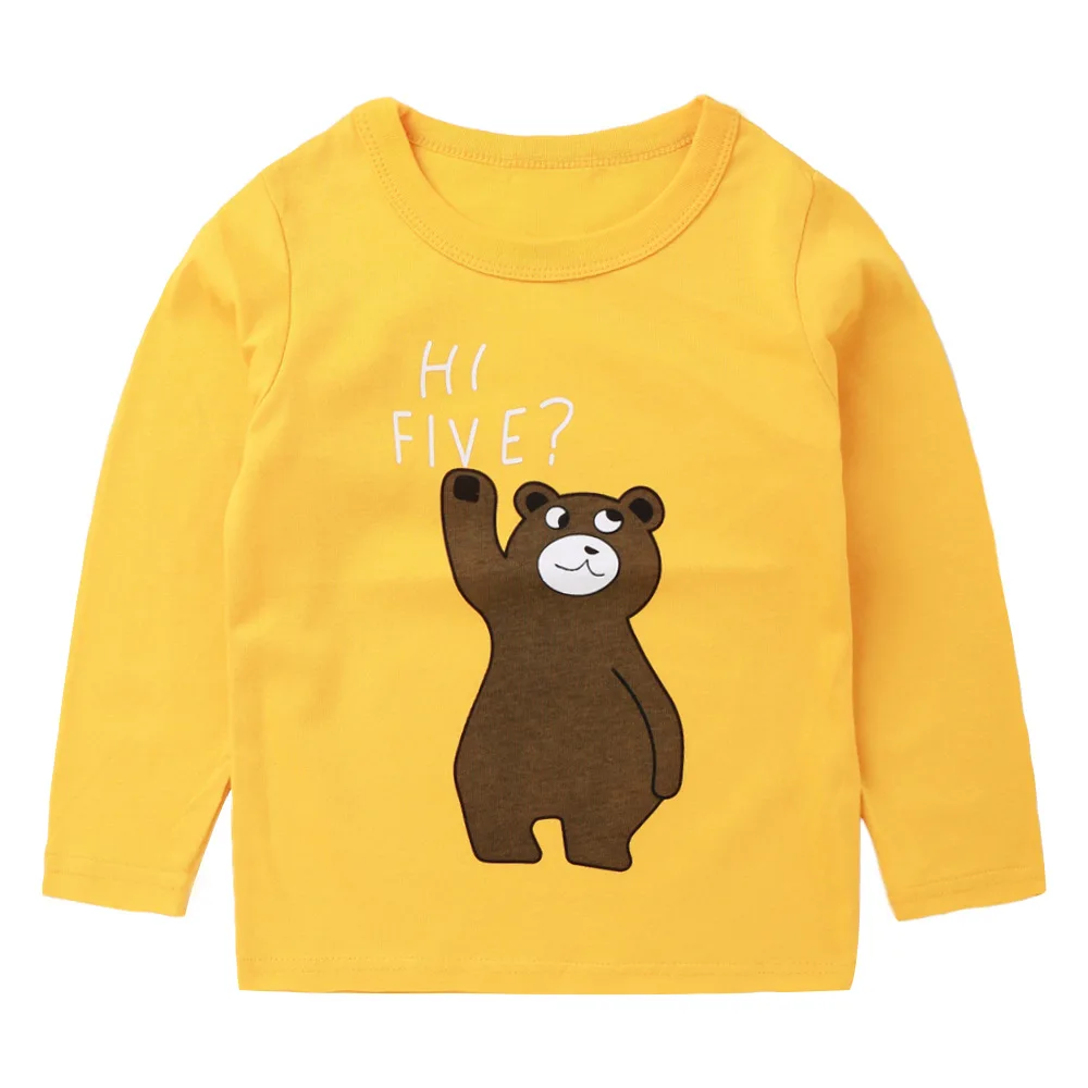 

New Boy T-shirt cotton long-sleeved bear Sweatshirt children cartoon clothes fashion baby autumn T-shirt Kids casual sweatshirt