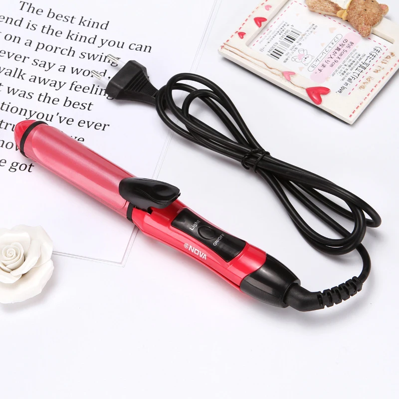2 в 1 профессиональный электрический выпрямитель для волос, утюжок для завивки волос, щипцы для волос, инструменты для укладки D45 - Цвет: red