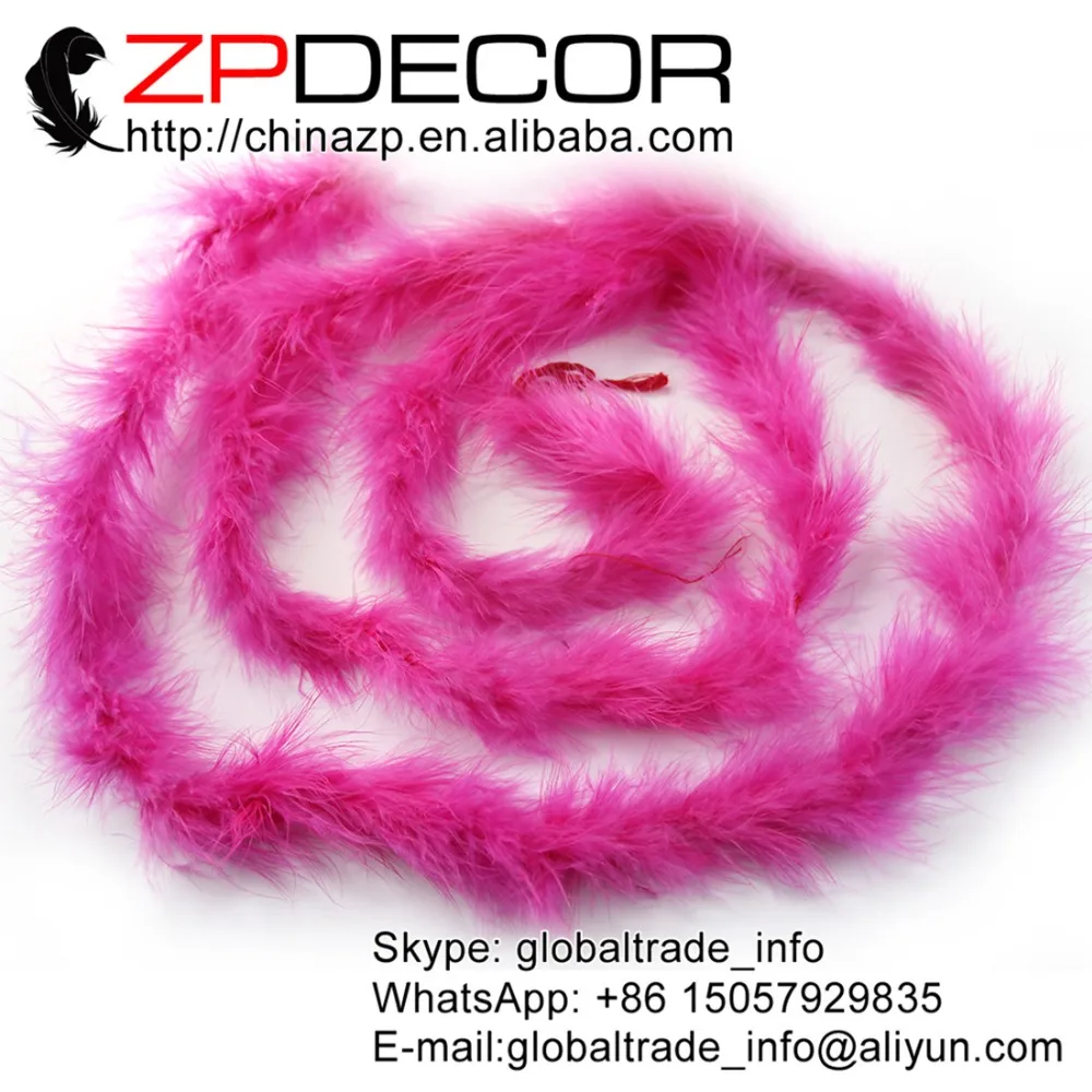 ZPDECOR 10g 10yards/lot Beautiful Hot Pink Turkey Marabous Feathers