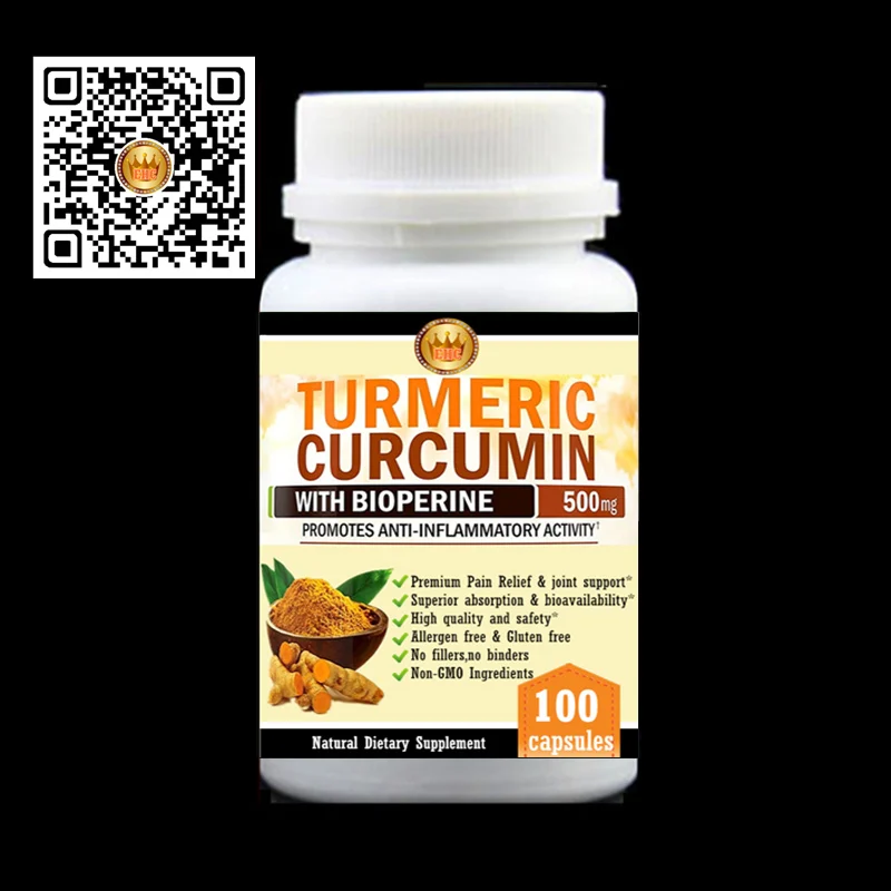 

Turmeric Root Extract Curcumin with Bioperine(Better absorption),Premium Pain Relief & Joint Support, black pepper,100pcs/bottle