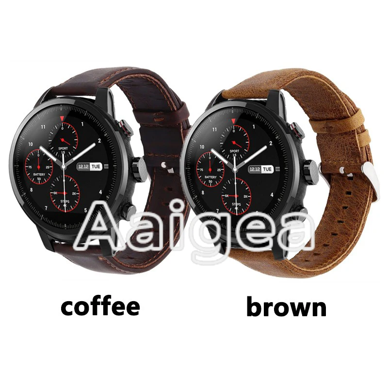 Crazy Horse пояса из натуральной кожи ремешок для Huami Amazfit Strato спортивные часы 2 классические пряжки Смарт часы замена ремешок
