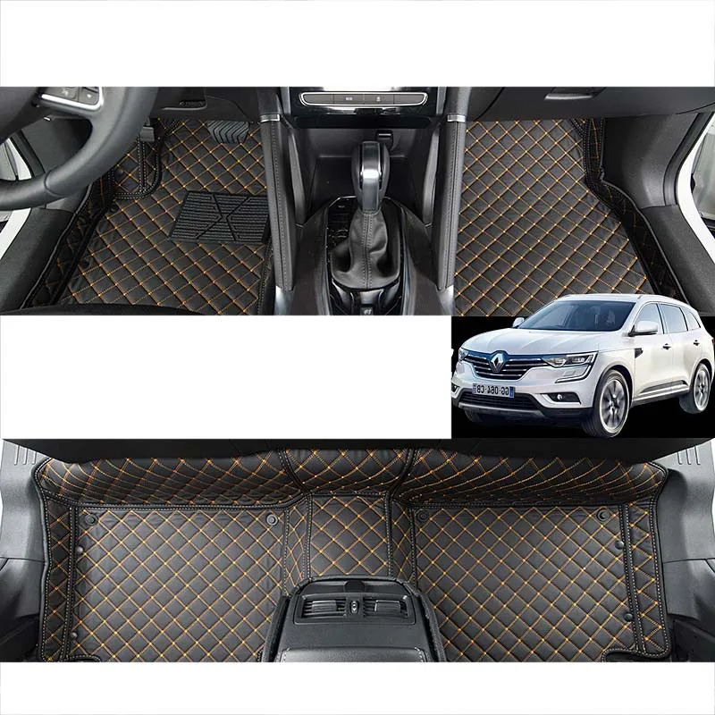 

free shipping fiber leather car floor mats for renault koleos Samsung QM6 2016 2017 2nd generation