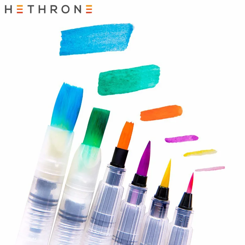 

Hethrone 1pcs magic Watercolor Brush Pens Drawing Acrylic Paints supplies pen school Soft Water Color Brush Supplies For Artists
