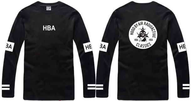 HOOD BY AIR RADIOACTIVE CLASSICS t shirt long sleeve t-shirt trendy HBA tee hiphop tshirt 6 color | Мужская одежда