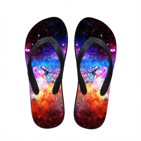ELVISWORDS мужские вьетнамки мужские 3D Galaxy Тапочки с принтом для подростков летние пляжные тапки резиновая обувь на плоской подошве Zapatillas - Цвет: C0161AB