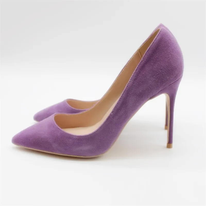 Zapatos La Señora Altos Púrpura Envío Pointy 43 Estilete 8 10 Suede Tacones Alto Manera 12 Toe Bombas Tacón De Mujeres Size33 Cm 7B4pq
