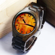 2018 New Natural Black Wood Watch Men Business Luxury Stop Watch Quartz Movement Wood Watches Luxury Gift Full Wooden Watches bobo bird all zebra wood men s quartz watch analog japan movement 2035 casual wooden band wood watches as gifts for men