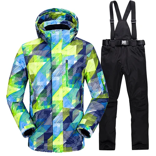 Лыжный костюм для мужчин зимний теплый ветрозащитный водонепроницаемый Спорт на открытом воздухе зимние куртки и брюки Мужской Горячий лыжный инвентарь мужская куртка для сноуборда - Цвет: color4