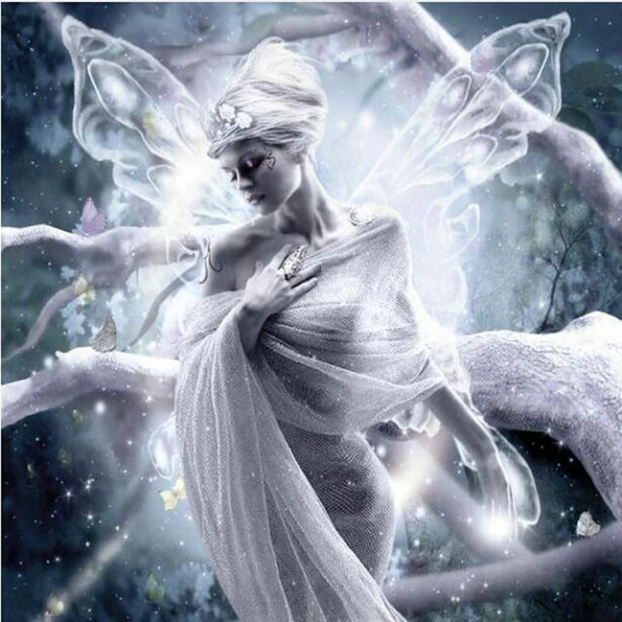 

5d diamond painting fairy angel girl full square round stones diamond mosaic embroidery wall sticker cross stitch icon cartoon