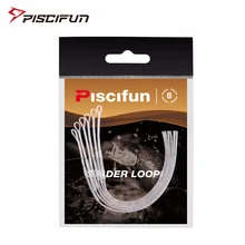 Piscifun 20lb sinek döngü 6 adet/paket örgülü sinek lider döngü konnektörleri sinek hattı sinek balıkçılık döngü