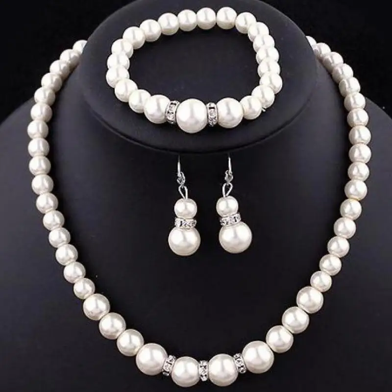 Indian Bridal Pearl Jewelry Sets Indian Jewellery Set Women Crystal Pearl Bridal Aliexpress