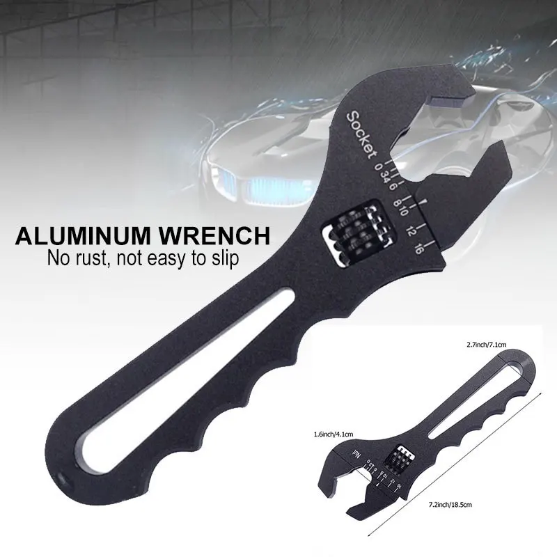 

AN 3 4 6 8 10 12 16 Oil Hose End Fitting Tool Spanner V Bayonet Adjustable Aluminum Wrench Fitting Tool Spanner