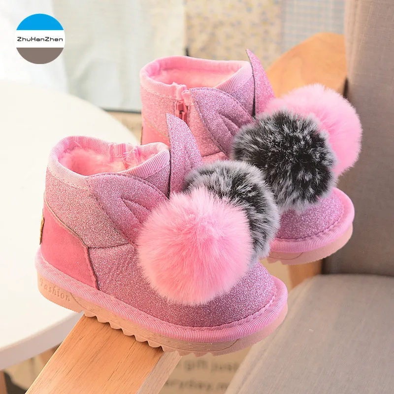 Г., зимние для детей от 1 до 3 лет зимние ботинки для маленьких девочек теплые плюшевые хлопковые ботинки для младенцев модные короткие ботинки детская обувь принцессы