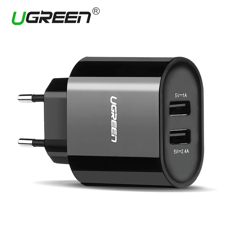 5V3.4A Universal USB Charger,Ugreen Travel Wall Charger Adapter Portable EU UK Plug Smart Mobile Phone Charger for iPhone Tablet