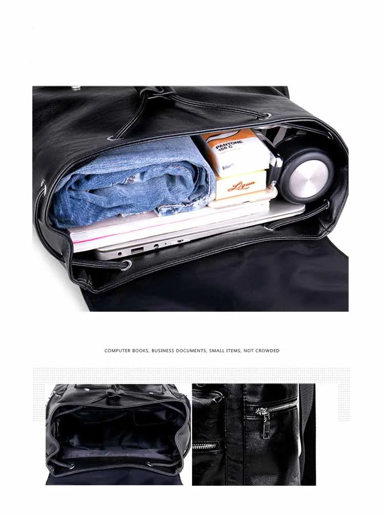 Из искусственной кожи 2019 высокое качество рюкзак DesignerLeather для мужчин сумки модная школьная сумка Путешествия Рюкзаки Большой ёмкость
