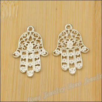 

Free shipping 65pcs Charm hand Pendant bright silver Zinc Alloy Fits Bracelet Necklace DIY Metal Jewelry Findings JC593