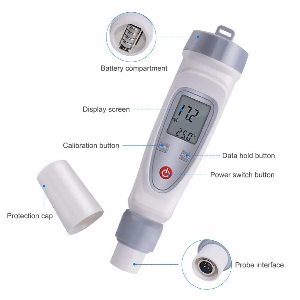 Yieryi JPB-70A, портативная цифровая ручка, Измеритель Растворенного Кислорода, тест на качество воды, er Do метр, детектор, тестовый диапазон 0-20 мг/л