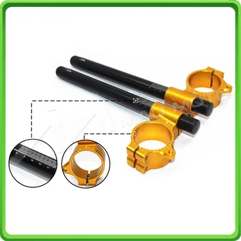 

CNC 50mm Clip-Ons handlebars handle bar Fork Tube One Pair Gold Motorcycle Hand Bar Clip Ons Clipon
