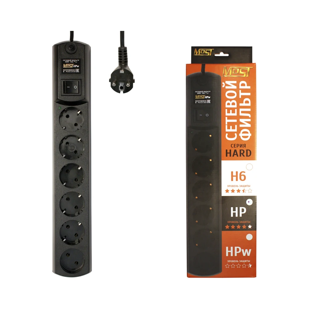 Mains filter Most HPw 5 m black Consumer Electronics Accessories &amp Parts Electrical Socket Plugs Adaptors | Электроника