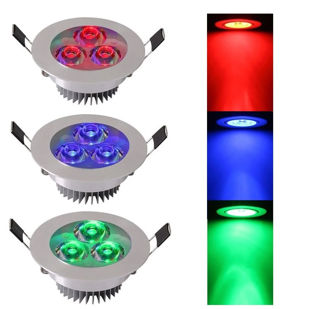 5 PCS LED Ceiling Lamp Red/Blue/Green Recessed Ceiling Lights AC 110V