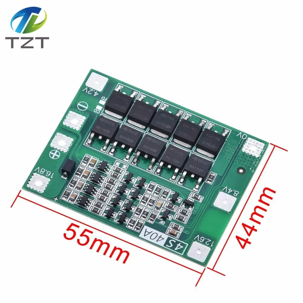 4S 40A литий ионный Батарея 18650 Зарядное устройство PCB плата защиты BMS с балансом для