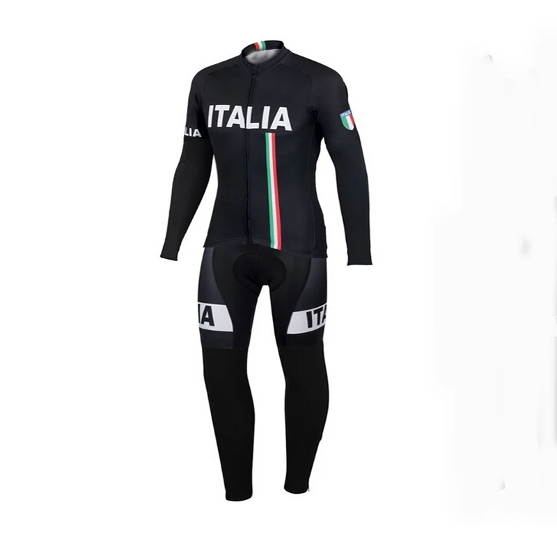 Весна осень pro team Ropa Ciclismo велосипед maillot Sportful Италия ИТ черный длинный рукав Велоспорт Джерси и комбинезон наборы