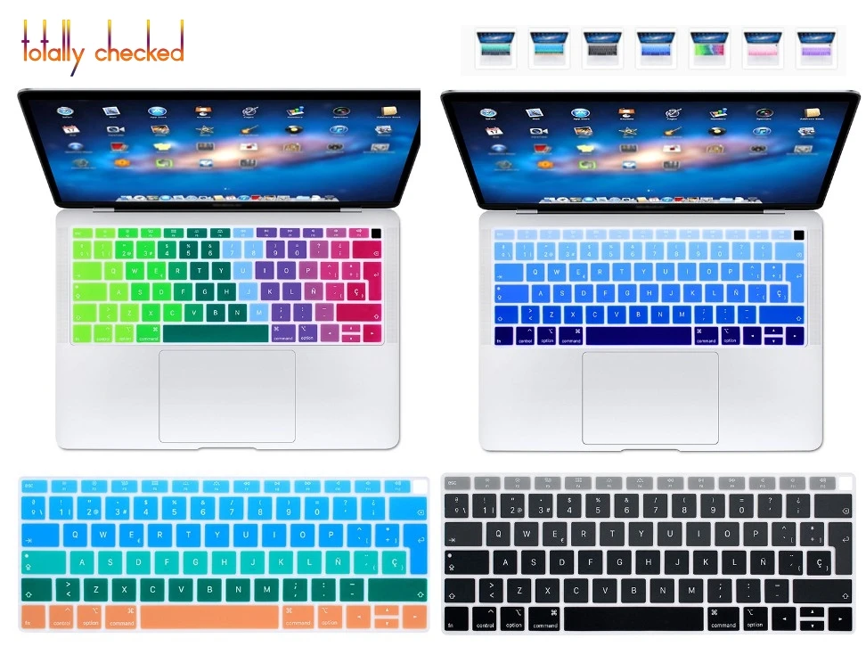 Силиконовый чехол для клавиатуры Funda con teclado en с испанским языком MacBook новейший Air 13