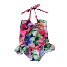 Новинка года; купальная Одежда для девочек; летний купальный костюм с цветочным рисунком для маленьких детей; одежда для плавания для девочек; купальные костюмы