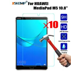 Xskemp 10 шт./лот 9 H Премиум закаленное Стекло Экран протектор для Huawei MediaPad M5 10.8 "Анти-разбиться ЖК-дисплей планшеты защитный Плёнки